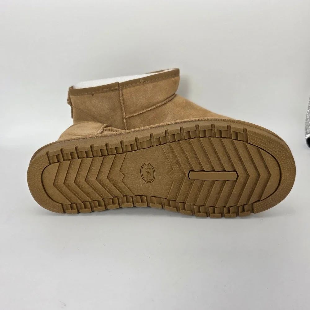 Evellyhootd Snow Boots Men Size 43 Chestnut New Suede Faux Fur Ankle Boot 5899